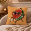 Watermelon Cushion Cover Anti-dustmite Pillowcase Invisible Zipper Silky Short Plush Sofa Cushion Cover