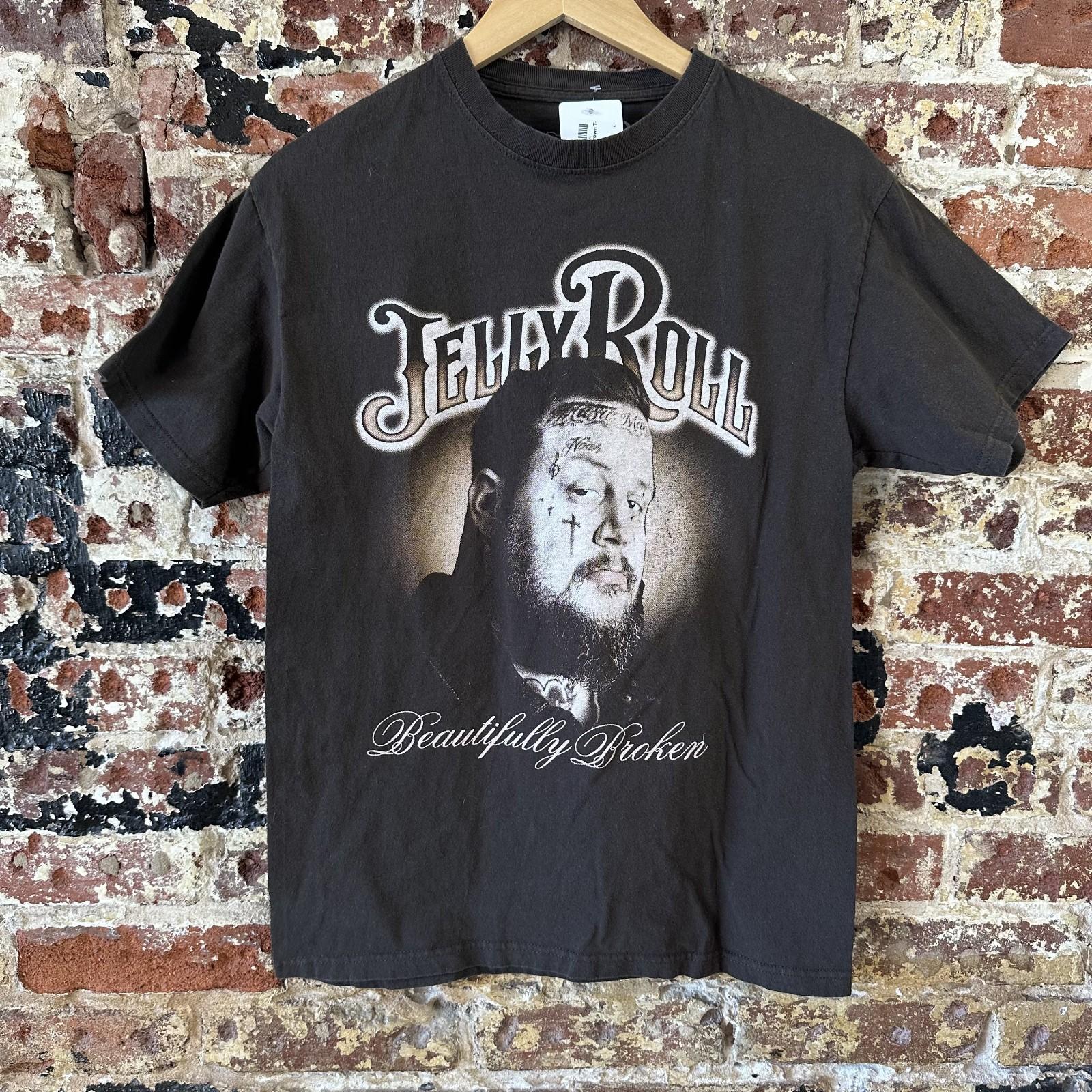 Jelly Roll Beautifully Broken Short Sleeve Brown Music Band T Unisex T-Shirt XXL