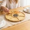 Appetizers Serving Tray Flower Shape Platter Bamboo Charcuterie Board for Party Wedding Engraved Gift for Entertaining Home Decor