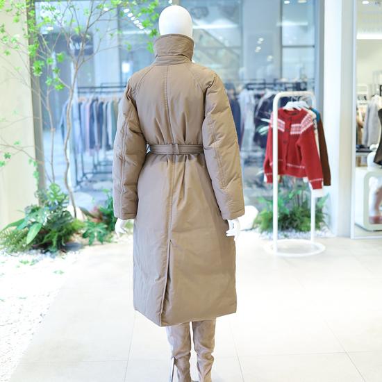 Olive de Olive Belted Collar Long Padded Coat YP5WH251