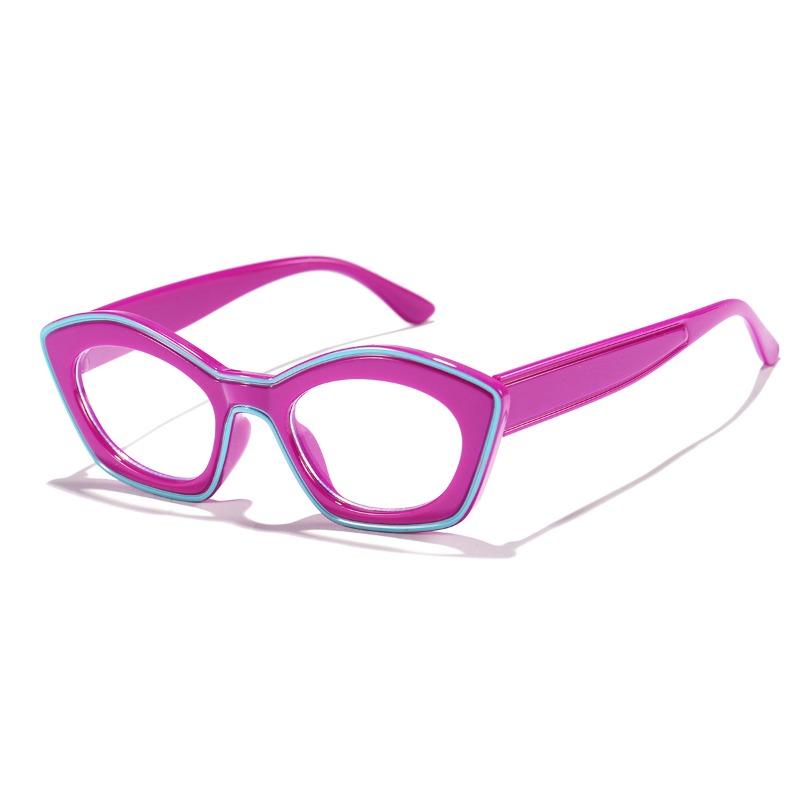 Europe and America Retro Cat Eye Anti-Blue Light Glasses Men Women Fashion Collide Color High Definition Eyeglasses