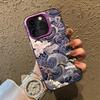 Japanese Waves Electroplate Silver IMD Case for IPhone 16 11 12 13 14 15 Pro Max SE  7 8 Plus X XS XR Shockproof Hard Cover