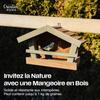 Mangeoire pour oiseaux - CREATIVE HOME - Bois durable - Toit protecteur - Extérieur - 31x13x24 cm
