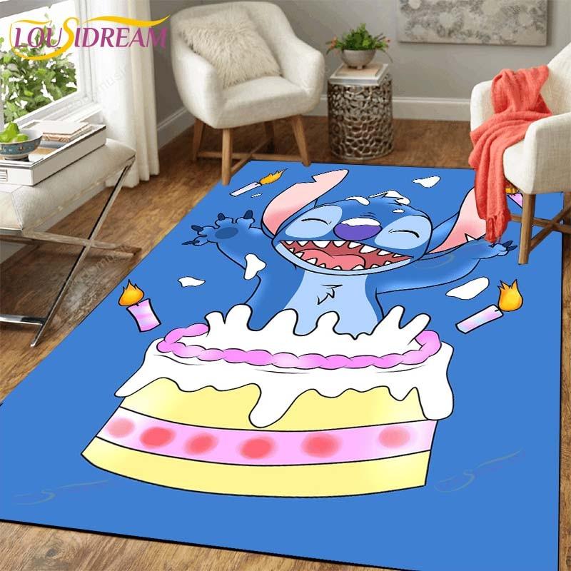 New Cartoon Stitch Carpets Kids Crawling Carpets Living Room Tea Table Mats Bedroom Rug Washable Floor Mats Household Area Mat