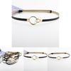 Simple Solid Color Ring Buckle Decoration Women Slim Waist Belt For Daily Wear