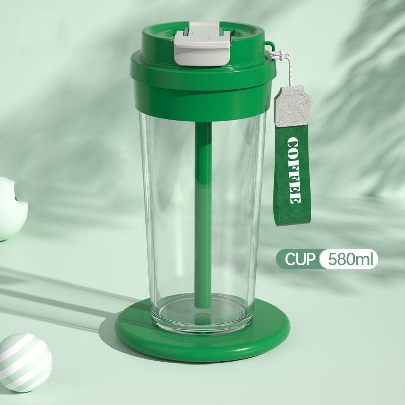 Large Capacity Coffee Cup Sports Straw Plastic Water Cup Children Students Couples Portable Cups Water Bottle