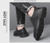 Men's Black Leather Thick-Soled Derby Shoes: Casual, Wedding, and Workwear Martin Boots.