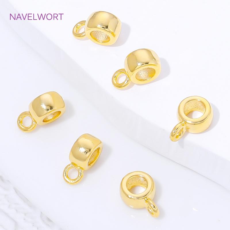 5/10Pcs Brass Pendant Bail Connectors 18K Gold Plated Spacer Beads Bail For Jewelry Making,DIY Necklace Making Accessories