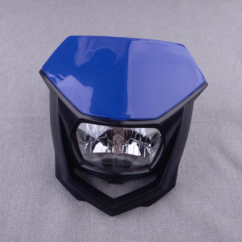 Blue Motorcycle 12V Dirt Bike Front Headlight Headlamp With Fairing H4