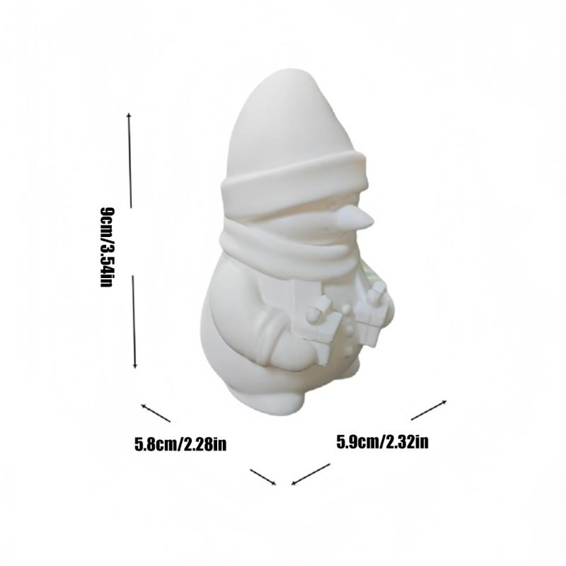 3D Printed Snowman Figurine, White Collectible Sculpture for Christmas Shelf and Desktop Decors, Holiday Parties Gift