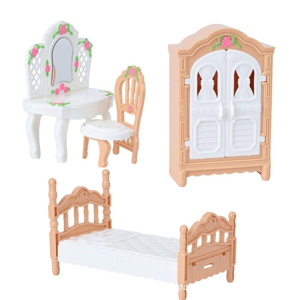 Mini Home Dollhouse Furniture Set 1:12 Scale Doll Living Room Miniature Kitchen Bathroom  Kids Toys