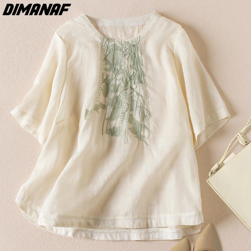 

DIMANAF 2023 Plus Size Новая Летняя Блузка Винтажный Ретро Жидкостные Системы Чистый Цвет Футболка с коротким рукавом Женская повседневная рубашка Женская свободная рубашка