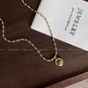 Women's High-End French Retro Tiger Eye Choker Necklace - Versatile Light Luxury Sweater Chain