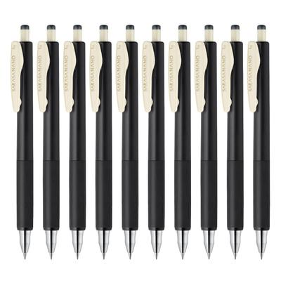 Zebra Sarasa Nano Gel Ballpoint Sepia Pen, 0.3mm, Black, 10-Piece Set, B-JJH72-VSB