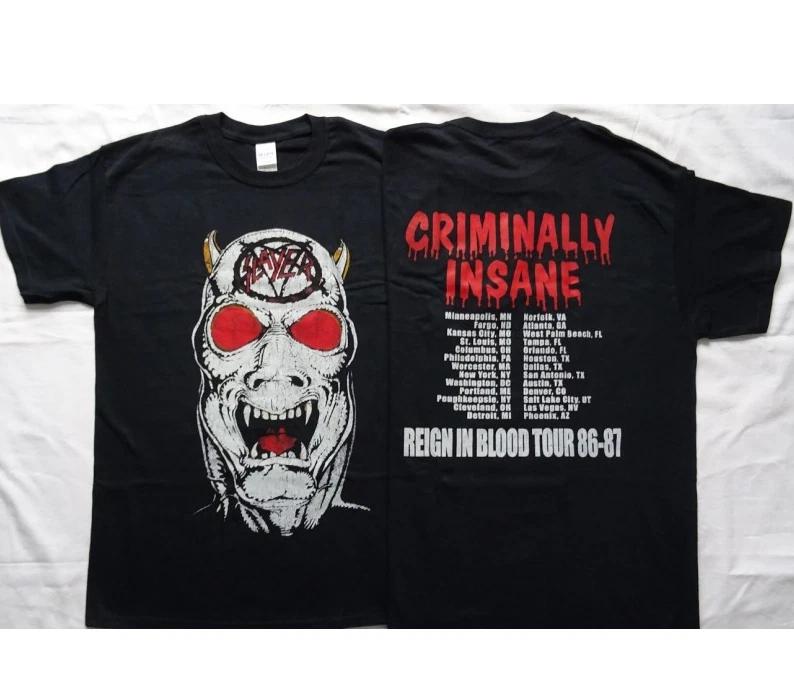 Slayer Criminally Insane Reign in Blood 86–87 Tour Official Thrash Metal Tee 2XL