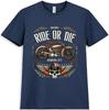 Μπλούζα T-shirt Μοτοσικλέτας Ride Or Die Κρανίο Biker Vintage Γραφικό T-shirt Μοτοσυκλέτας