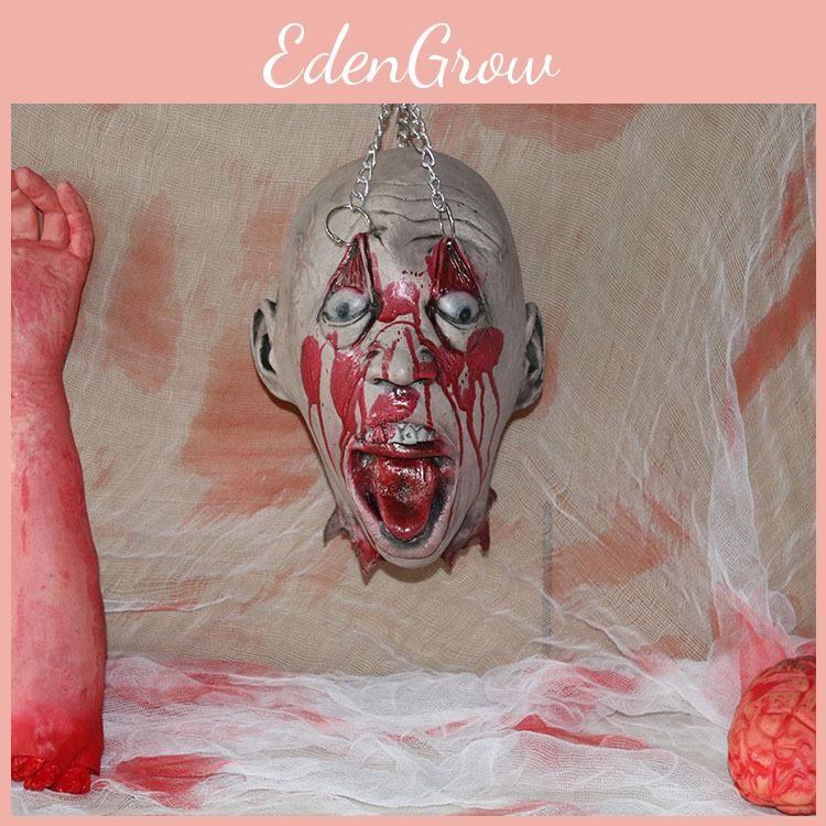 House Latex Haunted Decapitated Skull Prop For Halloween Horror Decorations