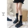 Japanese-Style White Silk Bow Knee-High Stockings