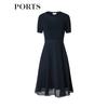 PORTS Women's Simple Round Neck Mesh Dress