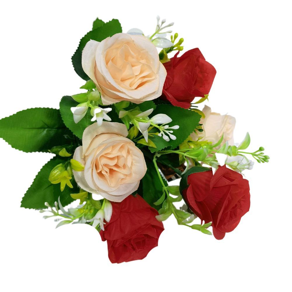 

3 шт. Изысканные искусственные цветы Искусственные растения Искусственные Поддельные Сделай сам Букет из бутонов роз Настольный Style 3