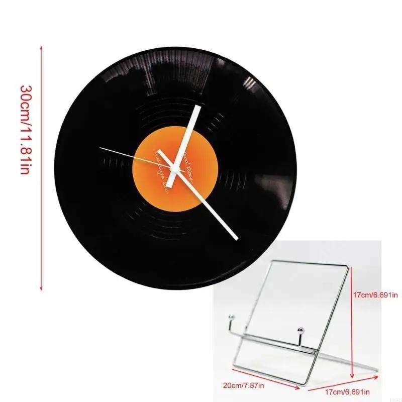 Record Clock with Optional Center Color and Metal Display Stand – Eye-Catching Design