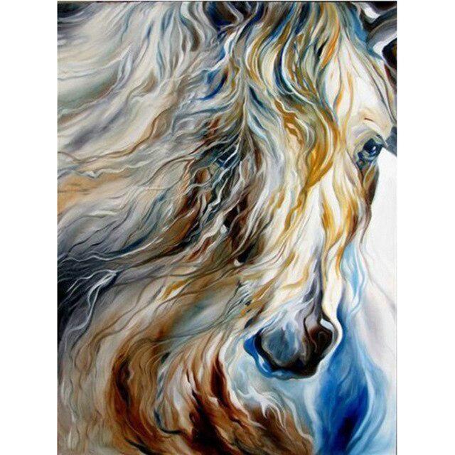 DIY 5D Diamond Painting Horse Full Round Diamond Embroidery Animal Mosaic Picture Cross Stitch
