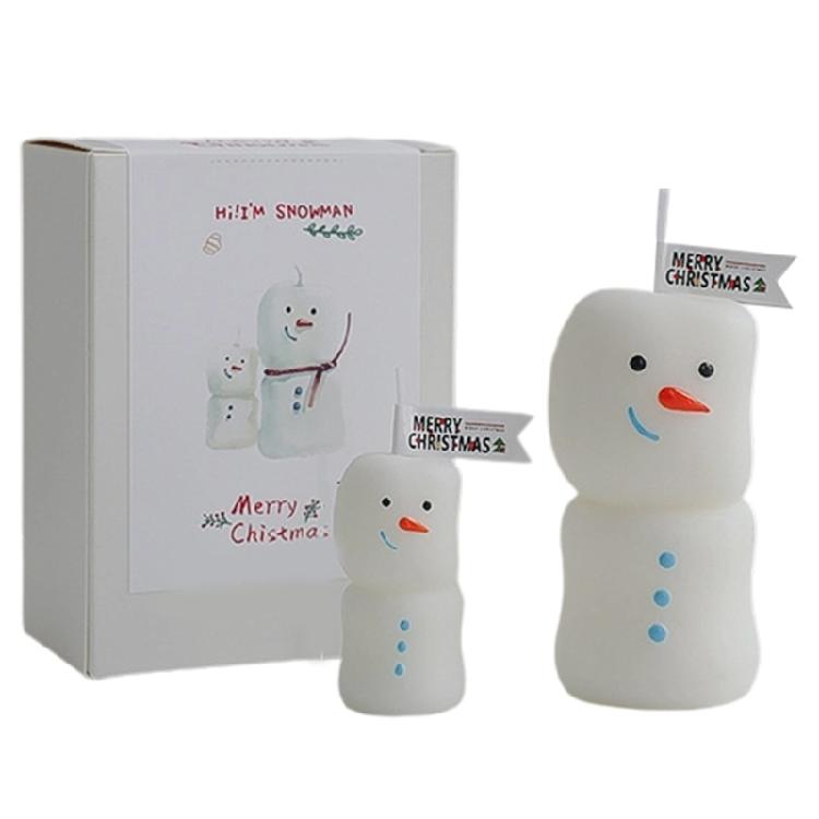 

Christmas Scented Snowman Candle 2Pcs Wax Blend Home Decoration Fragrances Storage Efficient Holiday Accessories 1