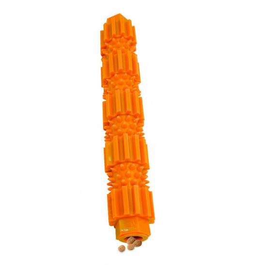 

Dog Chew Stick Aggressive Chewer Treat Dispenser Rubber Pet Teeth Cleaning Toy S помаранчевий