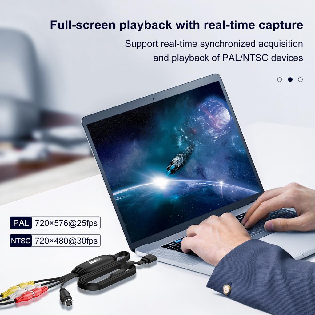 HW-1406B Audio Video RCA Capture Card USB To 4 Channel RCA Converter Support DVD/VCR/TV Box