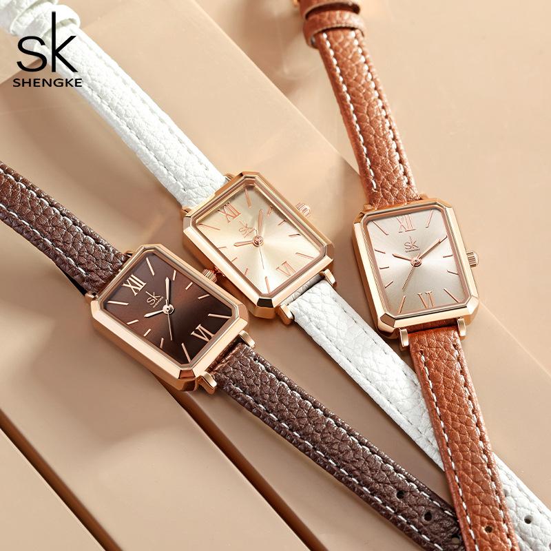 Yonghong Women'S Watch Women'S Niche High-End Temperament Small Brown Watch Square Watch Women'S Guangzhou Watch 0185