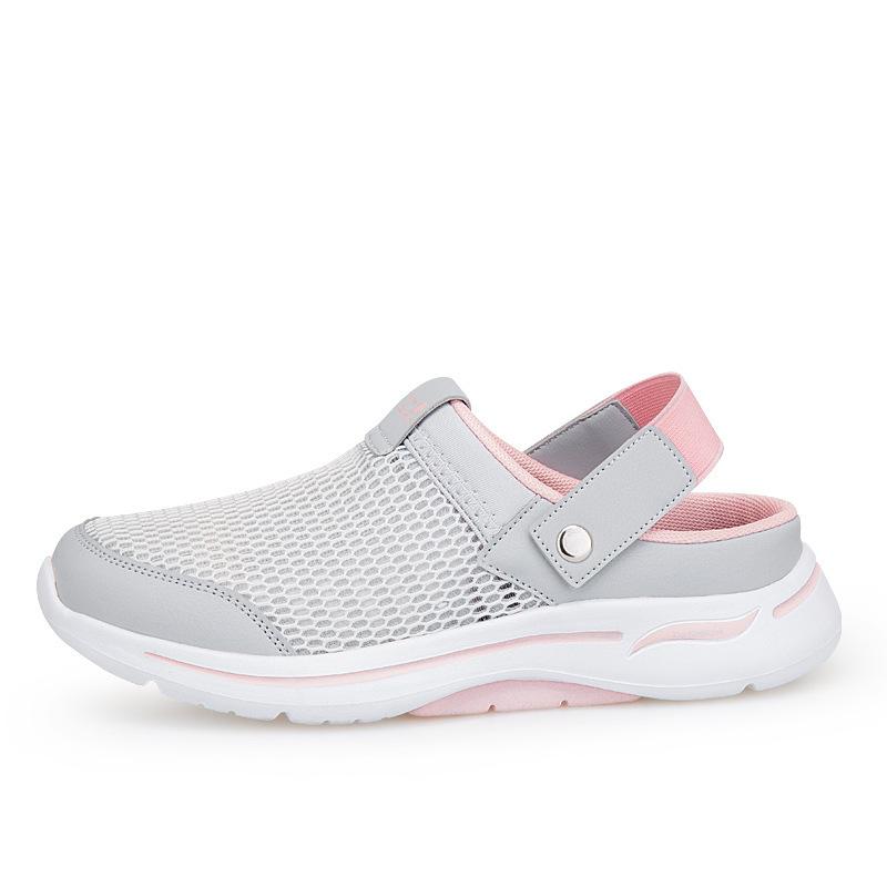 2025 Large Size Mesh Women's Shoes Spring and Summer Daily Cool Slippers One Pedal and Half Drag Breathable Lightweight Air Cushion Women's Shoes