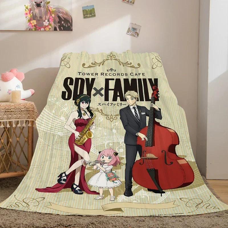 Anime Sofa Blankets for Winter A-Spy×Family Warm Knee Bed Fleece Camping Fluffy Soft Blankets King Size Microfiber Bedding