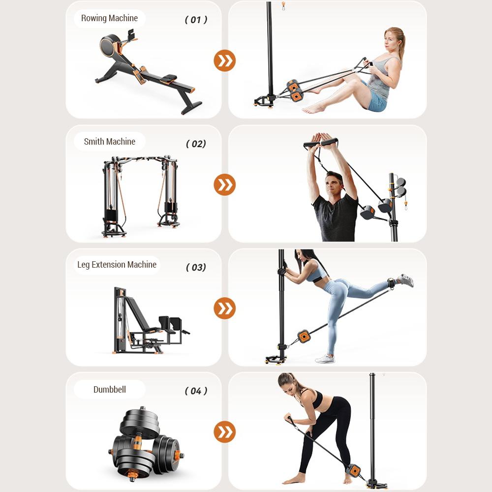 Fascia di resistenza regolabile Pompa per fitness Attrezzatura per esercizi Macchina per cavi per braccia Gambe Petto