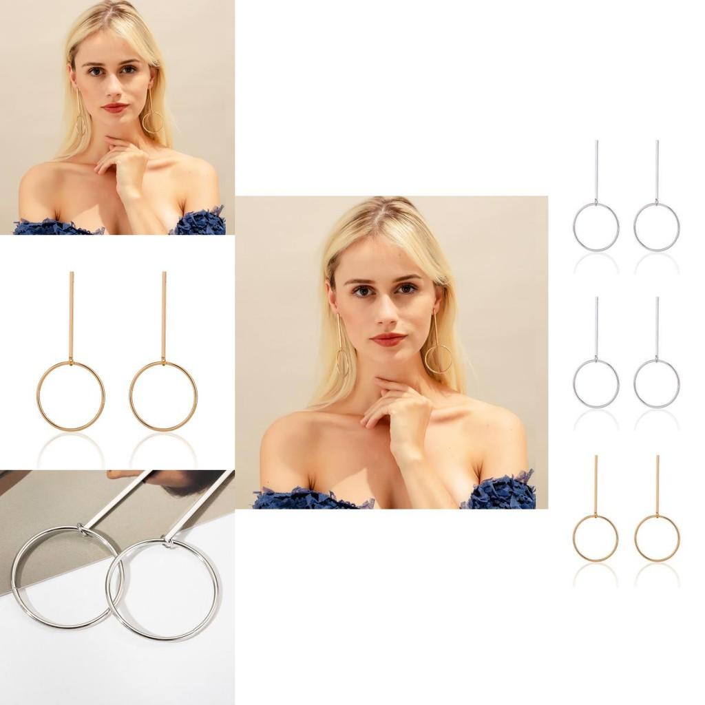 Stylish And Trendy Geometric Alloy Earrings Minimalist Metal Circle Hoops For Fall 2021