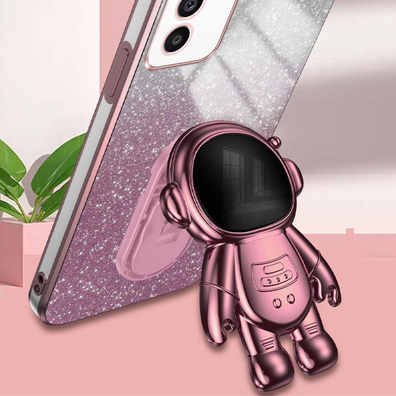 For Samsung Galaxy A14 5G/4G Cell Phone Case Astronaut Kickstand Glitter PC+TPU Cover