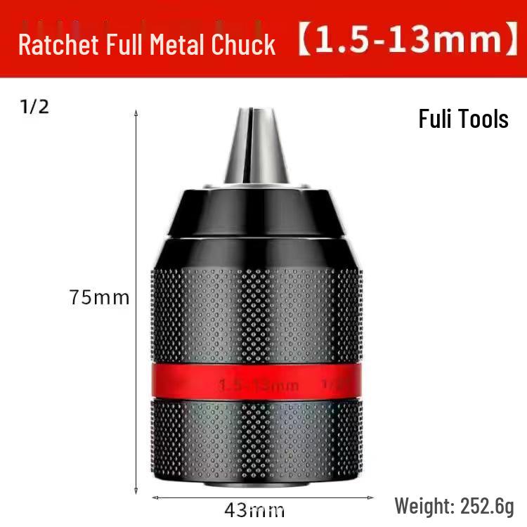 Self-Locking Ratchet Drill Chuck Adapter for Electric Drill & Hammer, 10/13mm