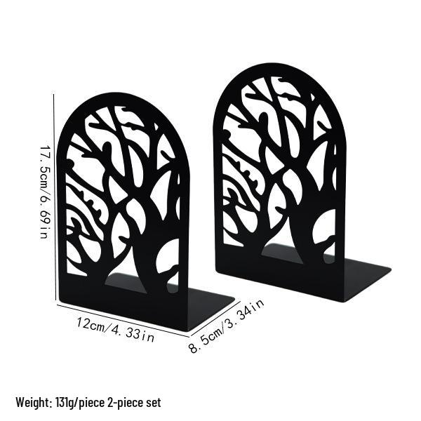 Creative Wrought Iron Metal Book Storage Rack and Personalized Hollowed-Out Bookends