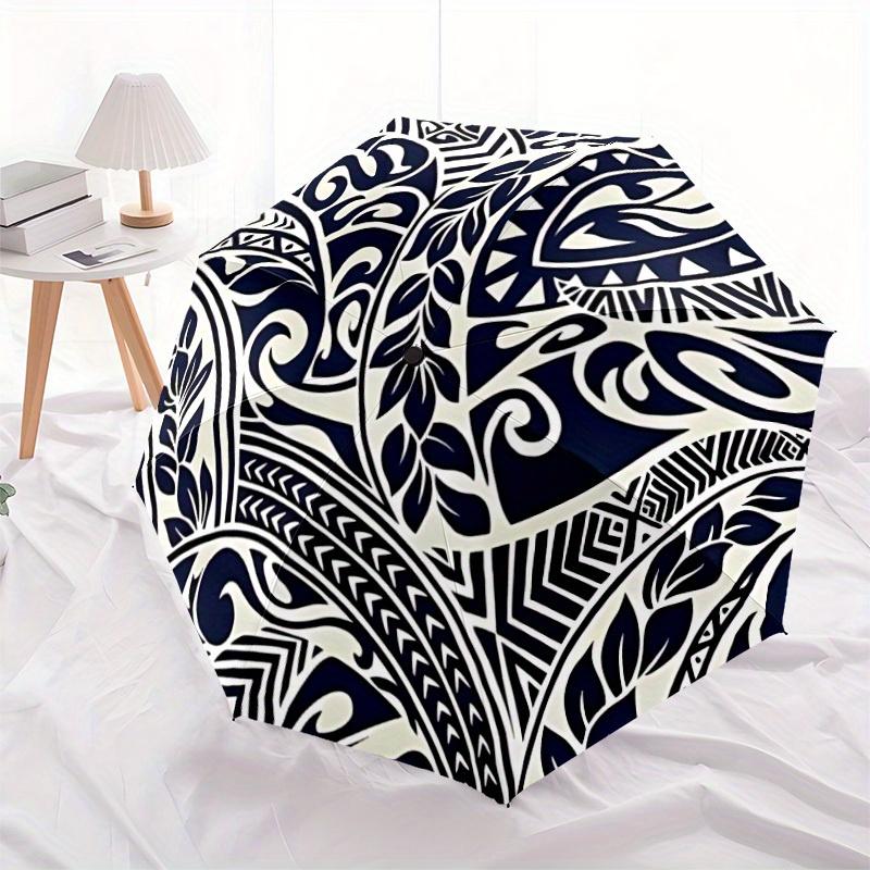 1pc Tribal Patterns Automatic Open/Close Umbrella with One Touch Button,, Windproof Design   Lightweight Portable Umbrella for Women & Men6143