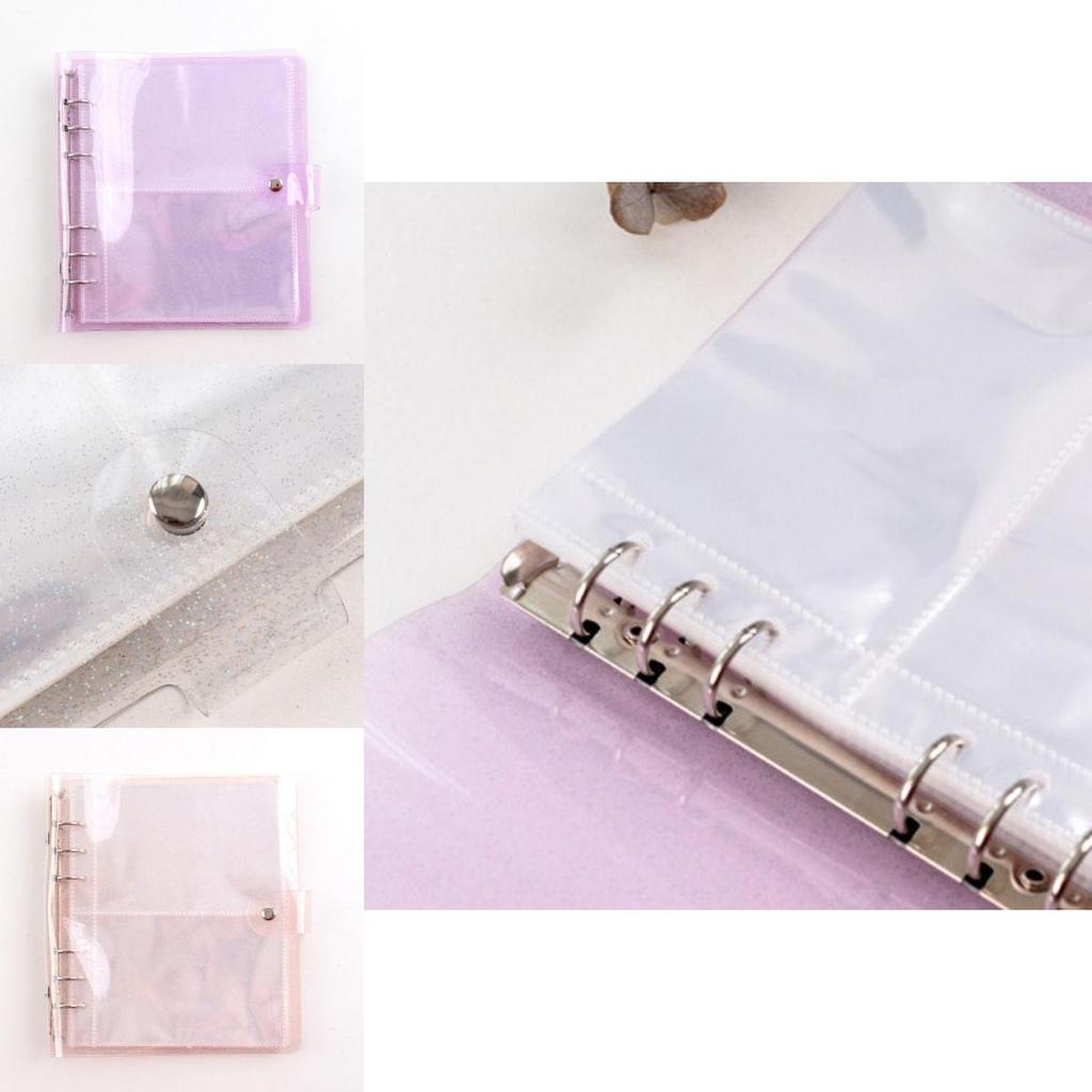 Transparent Sparkling Large Capacity 6hole Album With Pp Cover For Gift Giving And Collecting