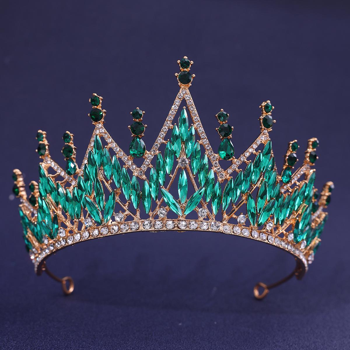 

Барочная свадебная корона для волос со стразами: Европейские и американские свадебные и вечерние аксессуары