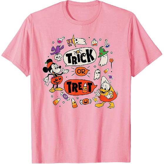 Disney Mickey Mouse Donald Duck Trick or Treat Halloween T-Shirt