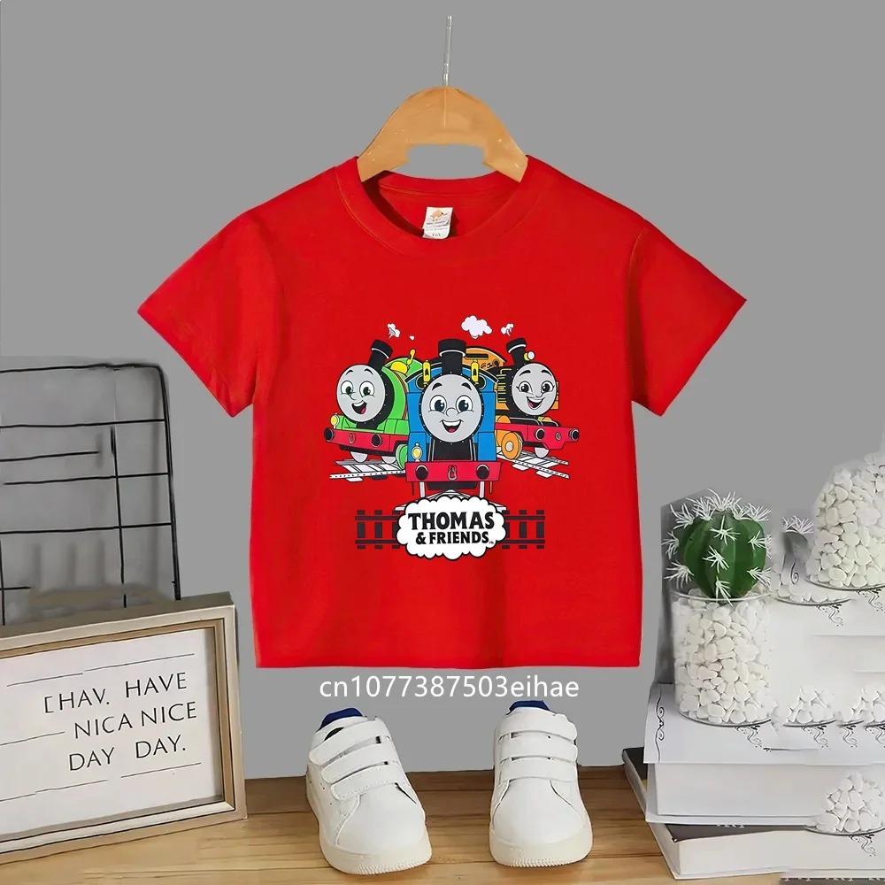 Thomas the Train Kids Short Sleeve T-shirt Summer Casual Breathable Comfortable Relaxed Design Top for Boys And Girls