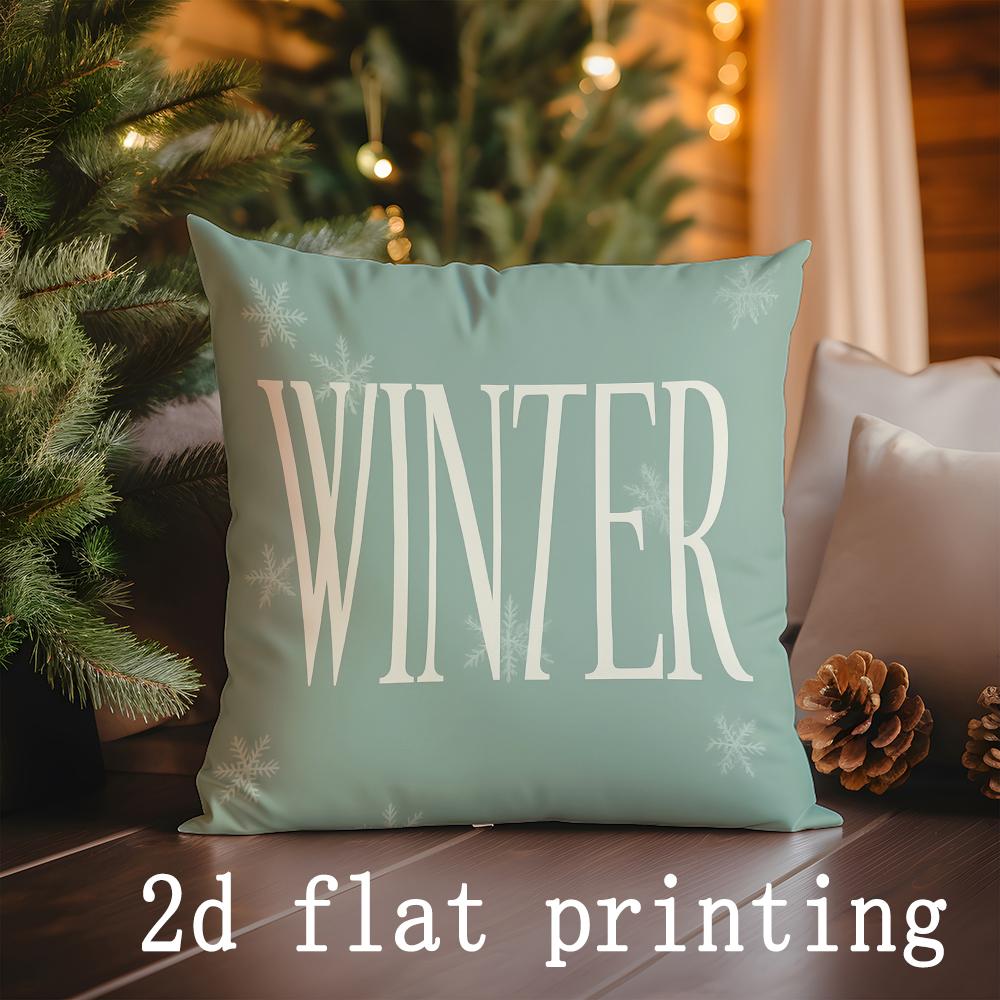 Home Decor Christmas & New Year Themed Decorative Cushions Pattern Cushion Cover Suitable for Sofa Bedroom Car Pillow Cover