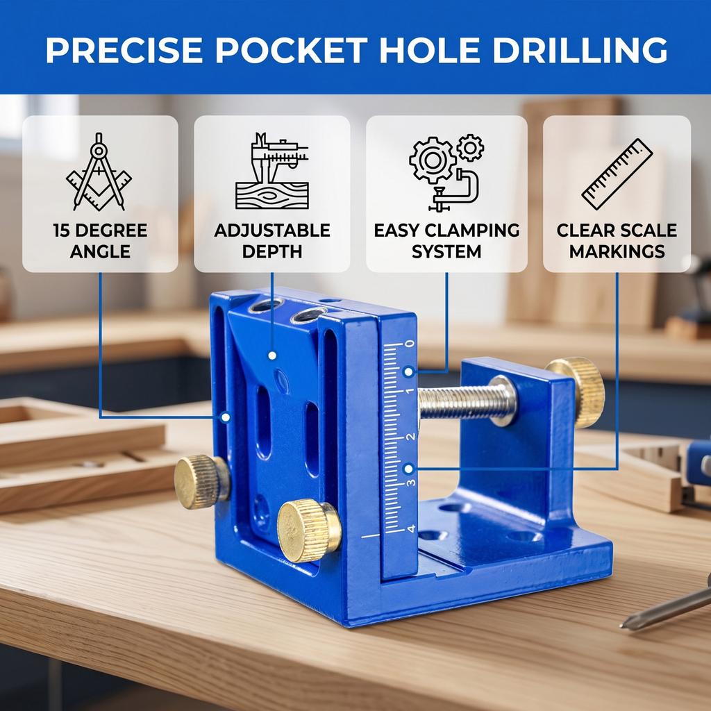 Adjustable Angle Grill Hole Jig Kit Hole Drills Adjustable Angle Grill for 15° Angled Holes