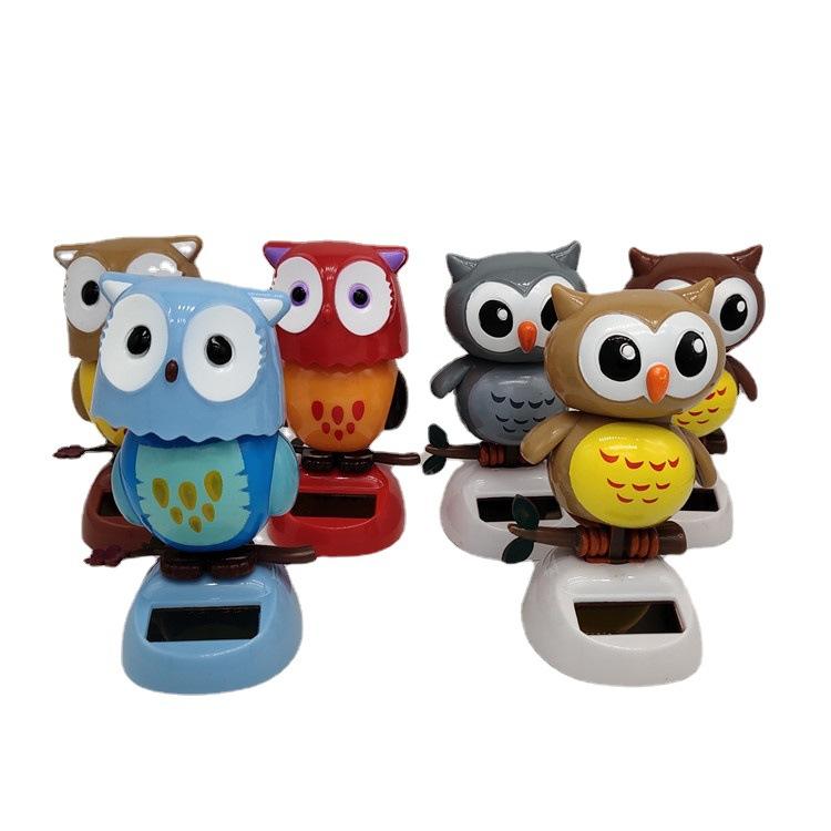 Creative 1Pc Funny Solar Owl Swinging Doll Dancing Swinging Animated Bobbleheads Ornament Toy Kids Desktop Car Dashboard Decor