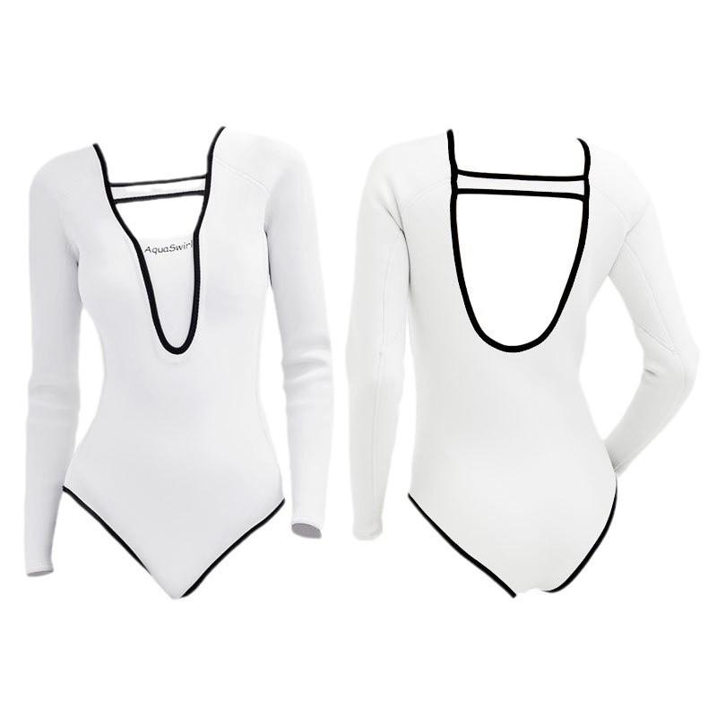 Womens 2.5mm Neoprene Snorkeling Wetsuit Bikini Top Bottom Set Diving Swimming Surfing Warmth