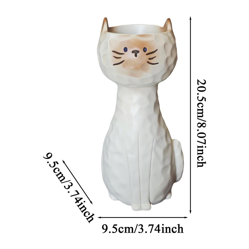 Siamese Cat Vase Cat Shaped Resin Floral Vase Decorative Dry Flower Arrangement Pot Home Decoration Gift For Cat Lovers