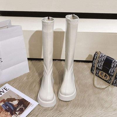 But Knee Boots Boots Boots Women's 2025 New Spice Girl Martin Boots White Boots Heightened Platform High Boots Tide