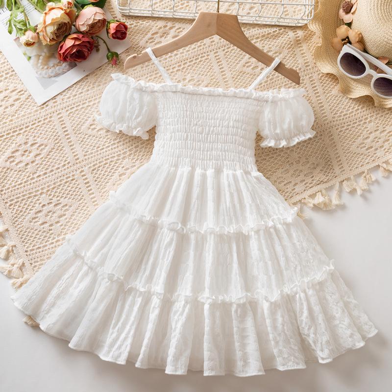 Summer New Style Puff Sleeve Fashion Princess Skirt for Girls