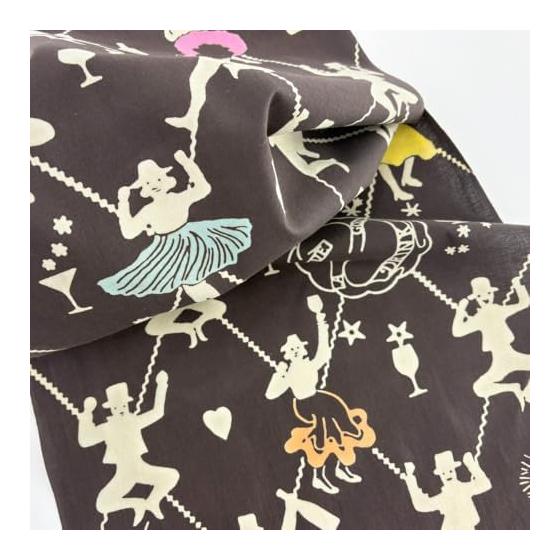 Tenugui Hand Towel - Stylish, Hand-Dyed Cotton 100%, Made in Japan, Traditional Craft "DRINK! DANCE! DRINK!" Collaboration with sunui (14788) -